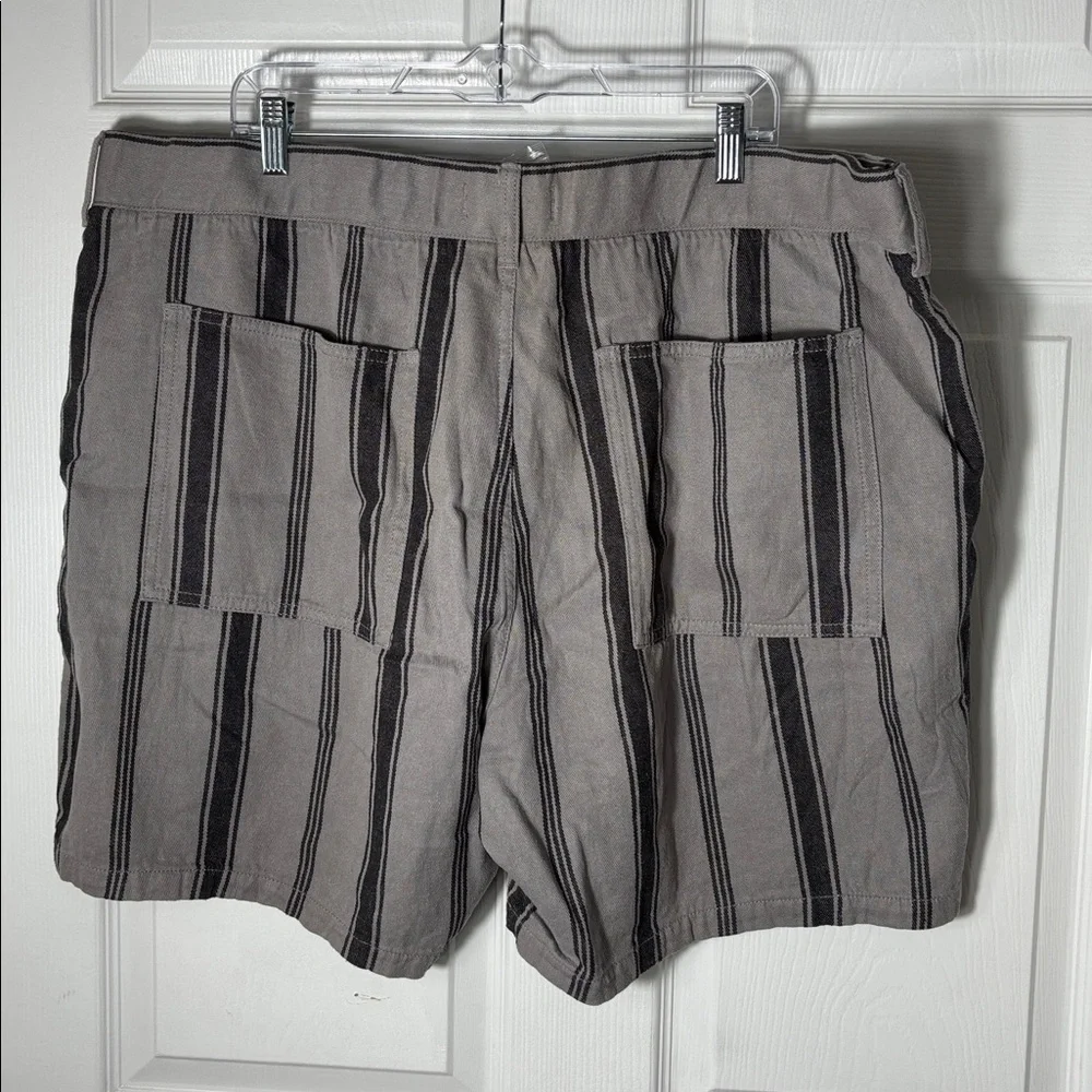 Madewell Men's XXL NWT Striped Lounge Shorts Hemp Cotton Gray Black